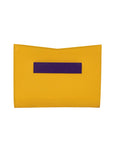 Barb Yellow Purple Dual Color Leather Hand Bag