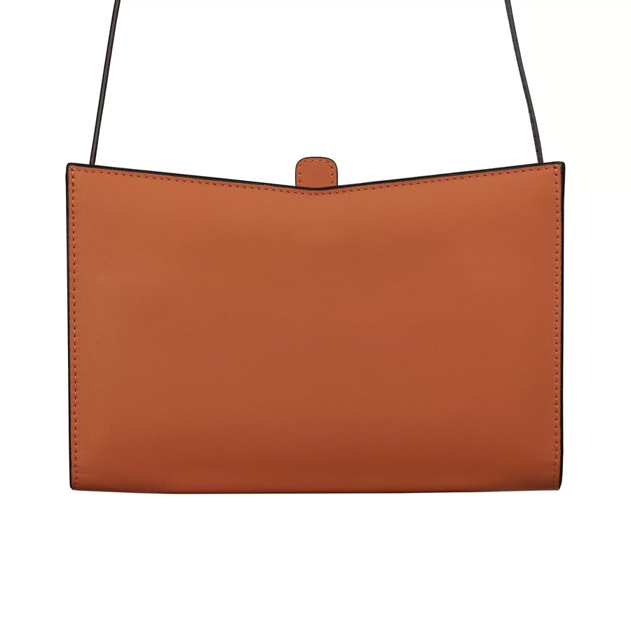 Barb Tile Color Leather Hand Bag With Removable Shoulder