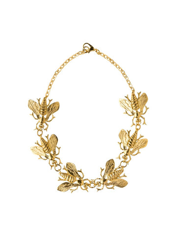 Gold Plated Bee Royalty Choker Necklace