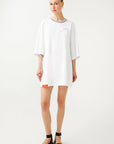 White Go Vegan T-shirt Dress | Porterist