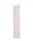 Bianca Ecru Silk Long Dress | Porterist