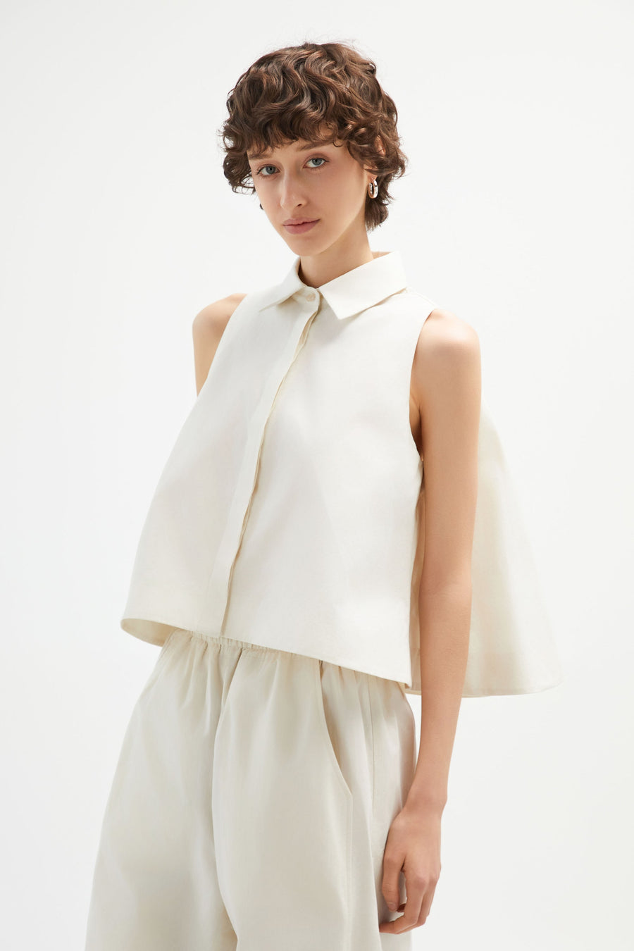 Bloom Sleeveless Cream Top