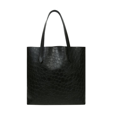 Bold Black Printed Leather Shoulder Bag | Porterist