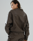 Bomber Boyfriend Leather Jacket – Mocha