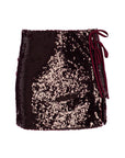 Burgundy Bling Bling Skirt Mini Sequin Skirt