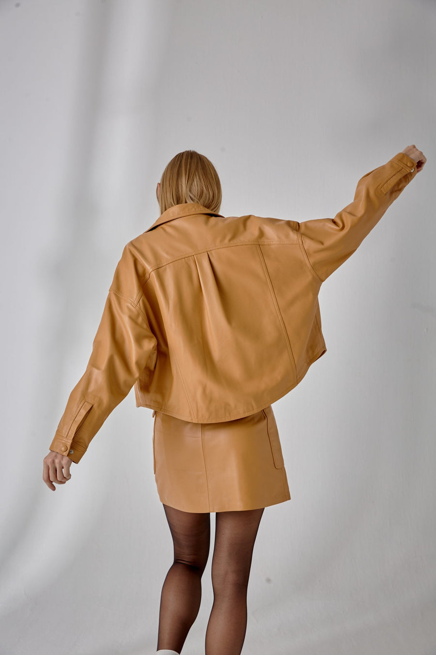 Boyfriend Leather Jacket – Camel