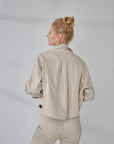 Boyfriend Leather Jacket – Cream