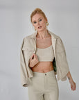 Boyfriend Leather Jacket – Cream