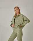 Boyfriend Leather Jacket – Nile Green
