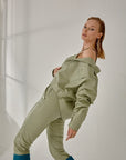 Boyfriend Leather Jacket – Nile Green