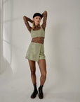 Buttoned Skort – Nile Green