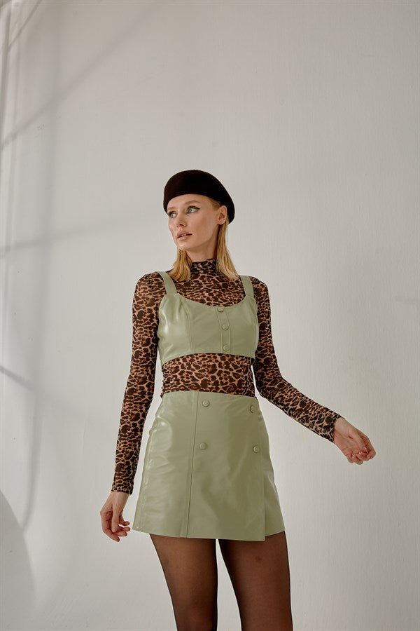 Buttoned Skort – Nile Green