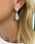 White Crystal Drop Earrings