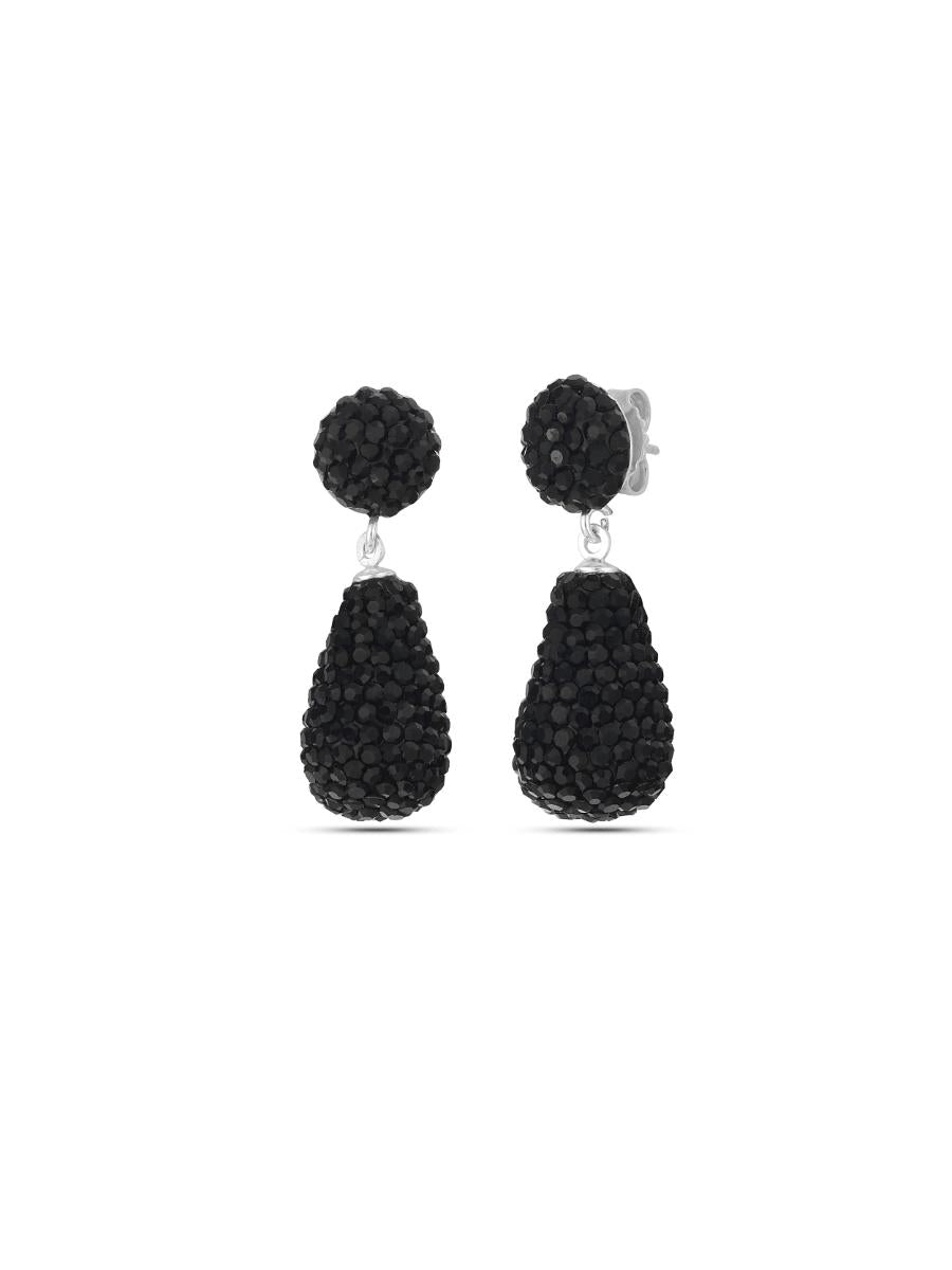 Black Crystal Drop Earrings