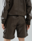 Cargo Bermuda Leather Shorts – Mocha