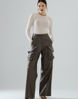 Cargo Long Leather Pants – Mocha
