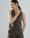 Classic Leather Vest – Mocha