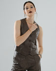 Classic Leather Vest – Mocha