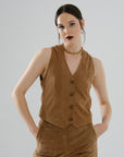 Classic Suede Vest – Brown