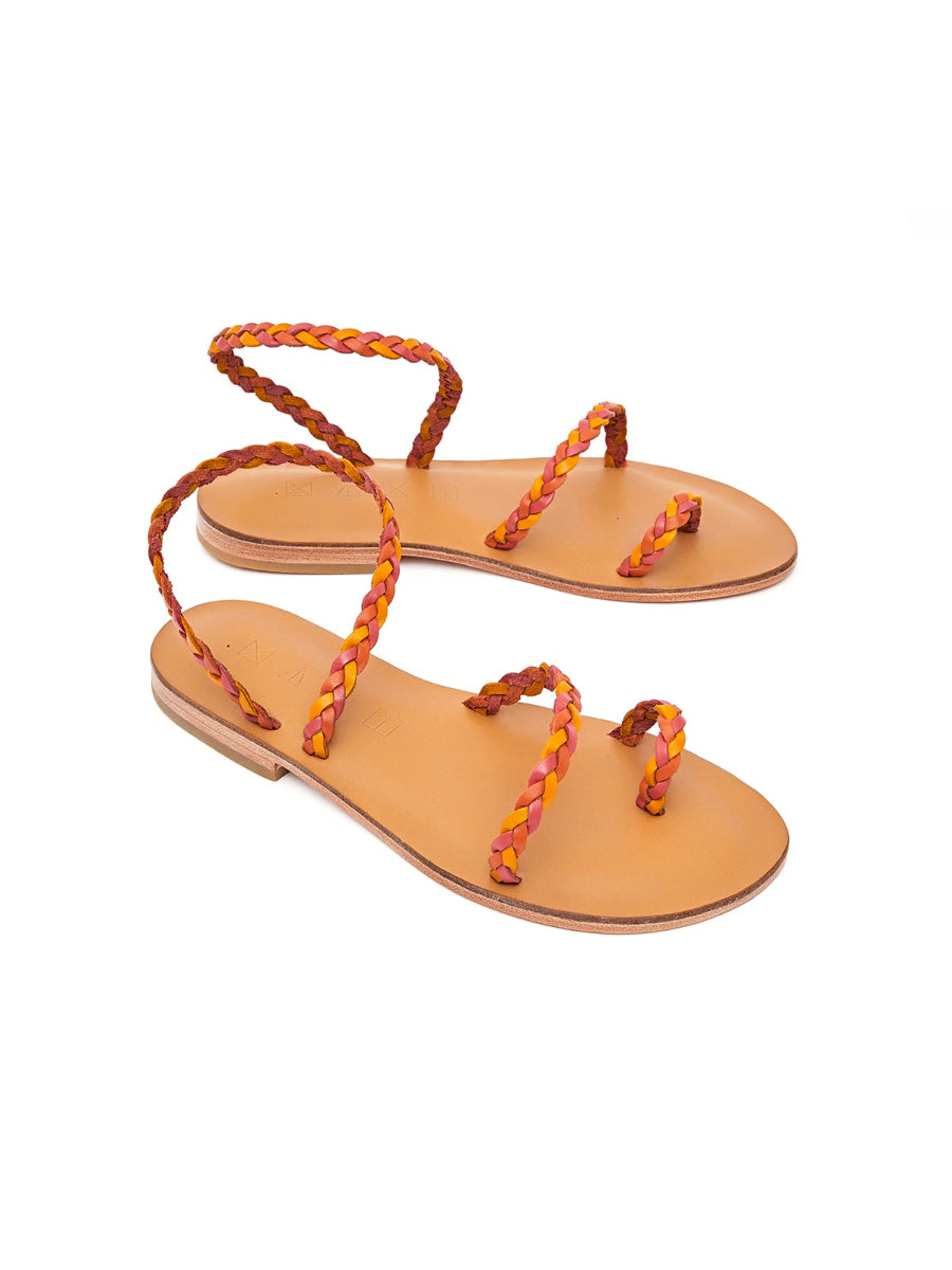 Multicolored Salt Genuine Leather Sandals | Porterist