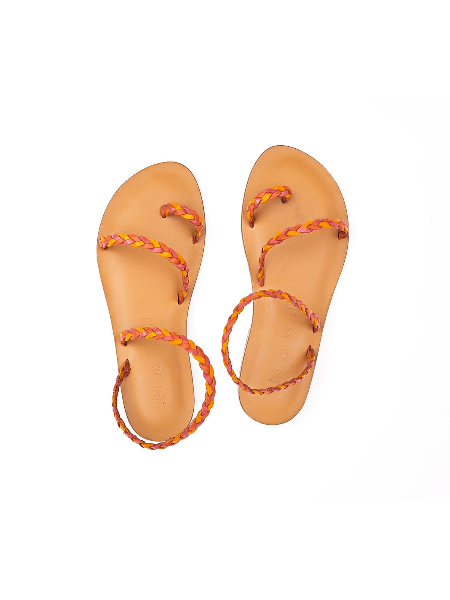 Multicolored Salt Genuine Leather Sandals | Porterist