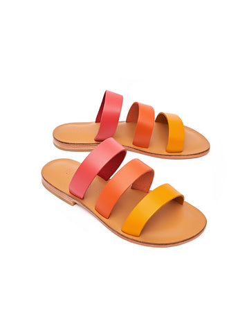 Multicolor Sky Genuine Leather Sandals | Porterist