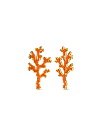 Enamel Orange Coral Earrings | Porterist