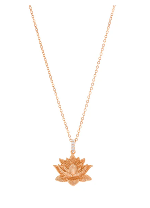 Awakened Lotus Necklace Rose Gold