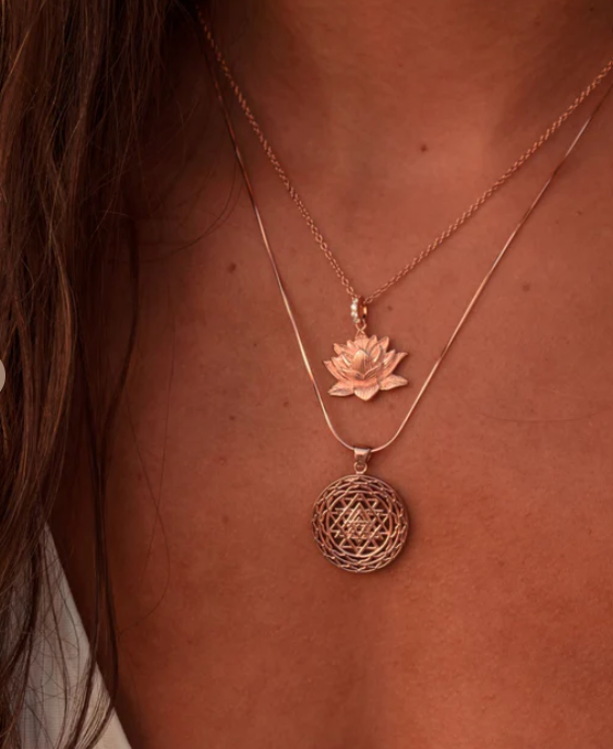 Awakened Lotus Necklace Rose Gold