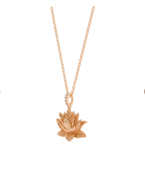 Awakened Lotus Necklace Rose Gold