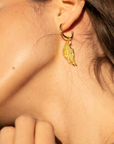 Angel Wing Small Hoop Earrings 18K Gold Over Sterling Silver