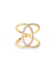 Ascension Criss Cross Ring 18k Gold White Topaz