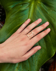 Ascension Criss Cross Ring 18k Gold White Topaz