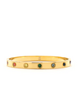 Chakra Healing Stone Bangle 18k Gold finished Stainless Steel