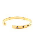 Chakra Healing Stone Bangle 18k Gold finished Stainless Steel
