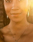Chakra Align Rainbow Bar Necklace White Rhodium