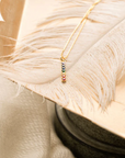 Chakra Align Rainbow Bar Necklace White Rhodium
