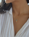Chakra Align Rainbow Bar Necklace White Rhodium