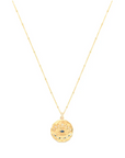 Evil Eye Protection Necklace 18k Gold over Sterling Silver with Sapphire and White Topaz High Polish Finish