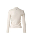 Ecru Silk and Cashmere Deep V-Neck Knitwear