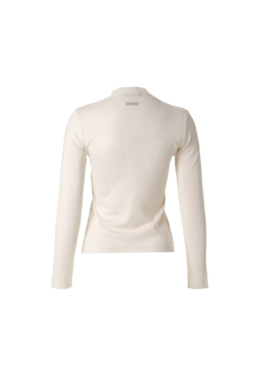 Ecru Silk and Cashmere Deep V-Neck Knitwear