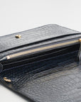 Ela Flap Bag - Navy Blue And Black Croco | Porterist