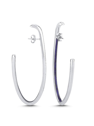 Flow Blue Enamel Hoop Earrings