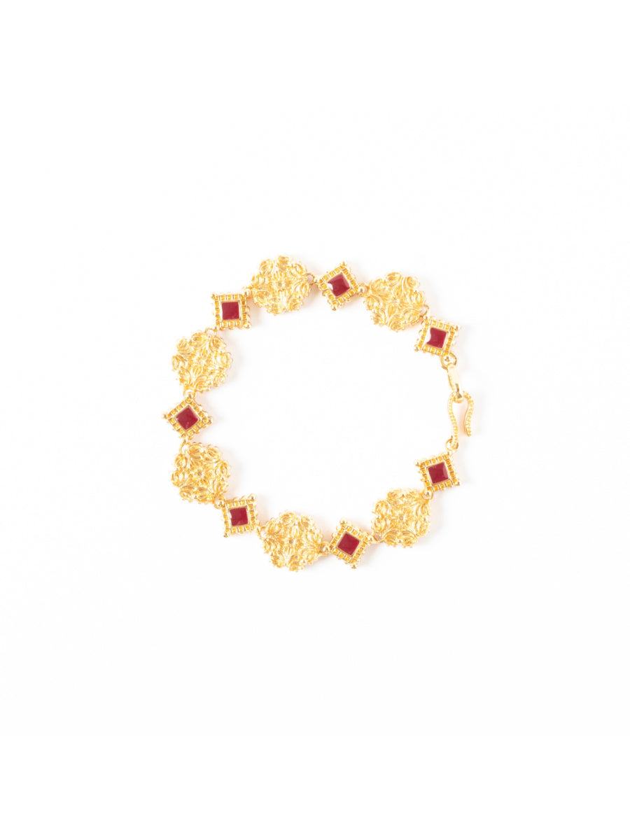 Galla Placidia Square Enamel Red Bracelet | Porterist