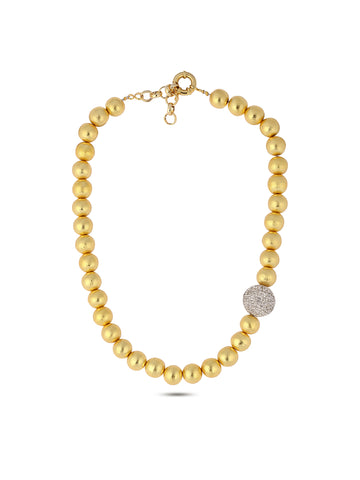 Gold Crrystal Disco Necklace | Porterist