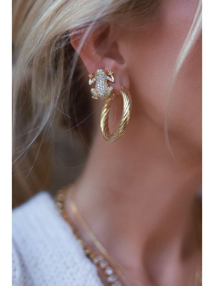 Gold Miss Frog Earrings | Porterist