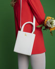 Mini Tote White Leather Handbag | Porterist