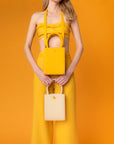 Mini Tote Mustard Yellow Leather Handbag | Porterist