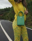 Mini Tote Clover Green Leather Handbag | Porterist