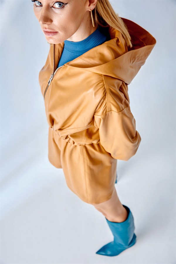 Hooded Jogger Jacket – Camel